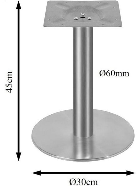 Line Base Nerezová stolová podnož s kruhovou základnou O 30 cm