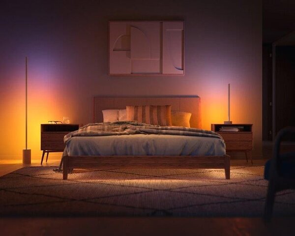 Philips HUE White and color ambiance 8719514433526 Signe stojanové svítidlo LED 1,4m 29W/2550lm bílá, imitácia dreva, bluetooth