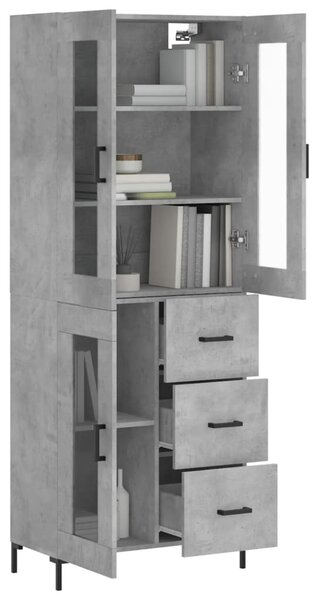 Skříň highboard betonově šedá 69,5x34x180 cm kompozitní dřevo 3198597