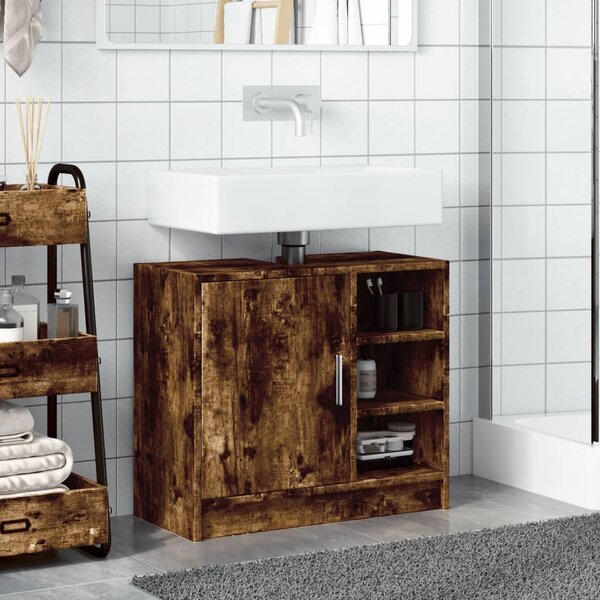 Skříňka pod umyvadlo kouřový dub 63x29x55 cm kompozitní dřevo