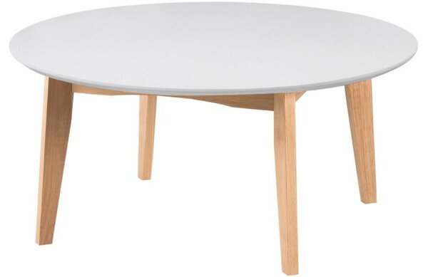 Scandi Bílý dubový konferenční stolek Alvin 90 cm