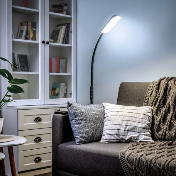 LED Stmívatelná stojací lampa TEILO LED/10W/230V 3000/4000/6500K černá + DO