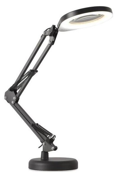 LED Stm. stolní lampa s lupou 2v1 AURIQ LOUPE LED/10W/5V 3000/4000/6500K černá
