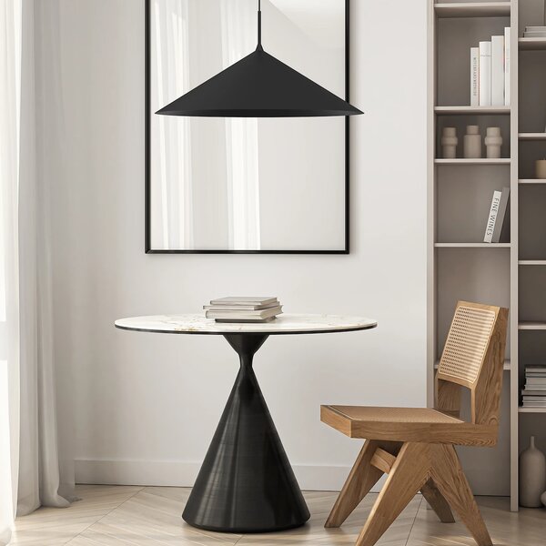 Závěsné svítidlo Capital, 1x černé kovové stínítko, (fi 60cm), b