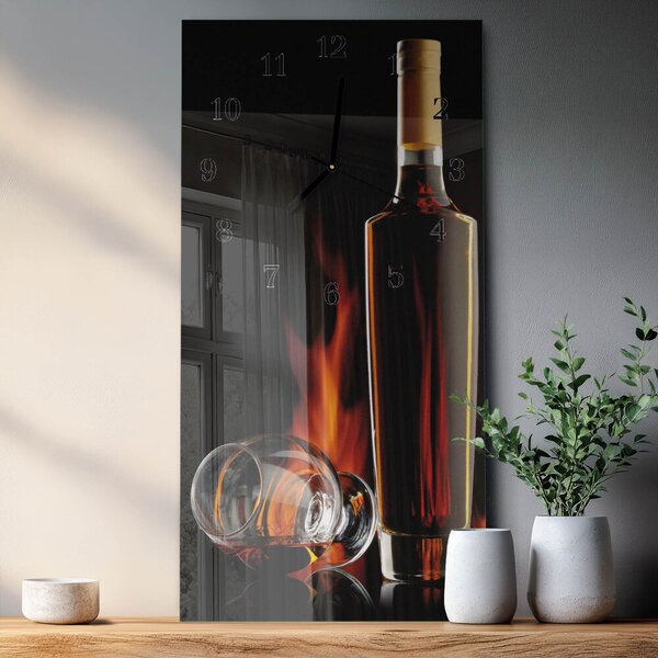 Skleněné hodiny vertikální Alkohol zsppc-30x60-00058235
