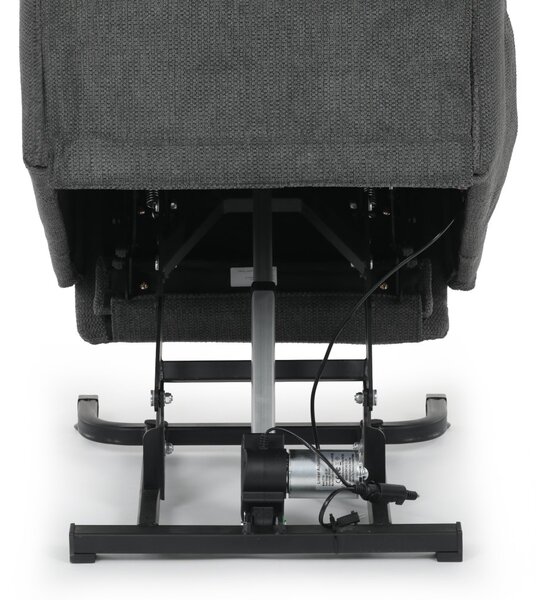 TV křeslo KONRAD s elektrickým polohováním — látka, šedá, nosnost 150 kg