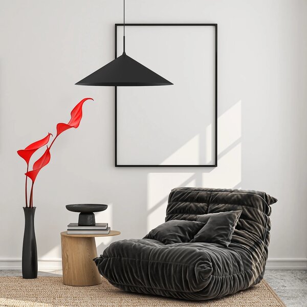 Závěsné svítidlo Capital, 1x černé kovové stínítko, (fi 60cm), b