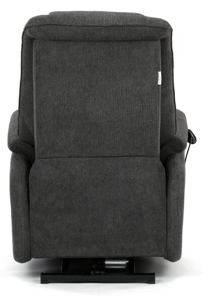 TV křeslo SAMUEL s elektrickým polohováním — 2 motory, látka, šedá, nosnost 150 kg