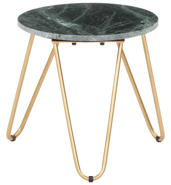 Konferenční stolek zelený 40x40x40cm pravý kámen mramorový vzor