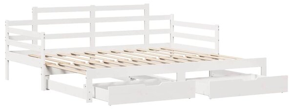 Válenda s přistýlkou a zásuvkami bez matrace bílá 80x200 cm 3302240