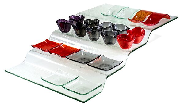 BDK-GLASS Skleněné rautové servírovací schody čiré 4-stupňové