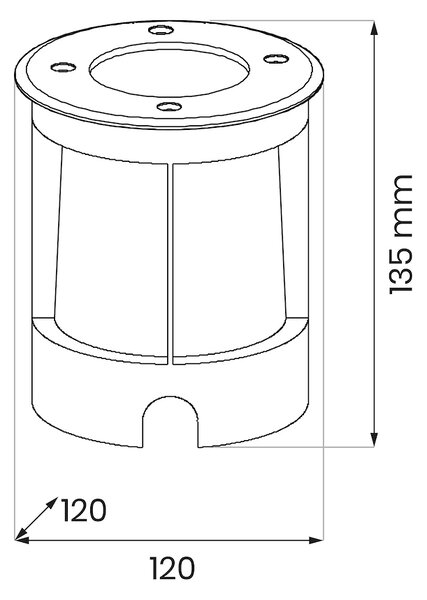 Exteriérové ​​najezdové svítidlo Viale Round, 1x GU10