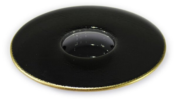 BDK-GLASS Skleněný svícen COSMOS 29cm se zlatým okrajem