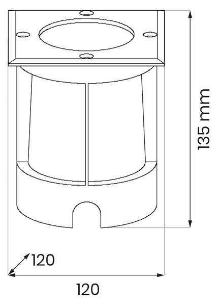 Exteriérové ​​najezdové svítidlo Viale Square, 1x GU10