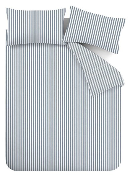 Modré flanelové povlečení na jednolůžko 135x200 cm Stripe – Catherine Lansfield