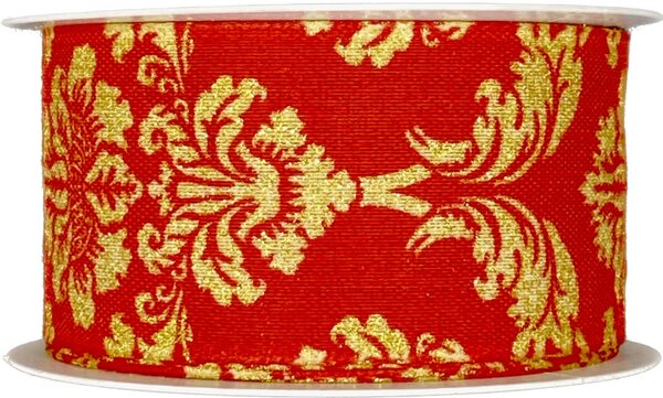 Vánoční stuha ROYAL NIGHT RED červená 40mm x 2m (14,-Kč/m)