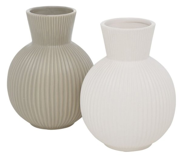 Boltze Keramická váza Fezya 21 cm 2 barvy Barva: Bílá