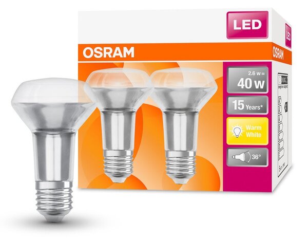 2 ks kvalitní LED žárovka E14 2,6 W STAR teplá bílá