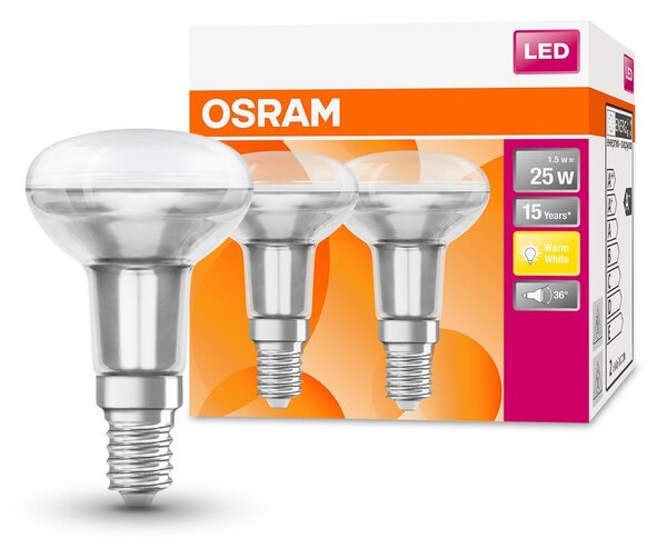 Kvalitní LED žárovka E14 R50 1,5 W STAR teplá bílá