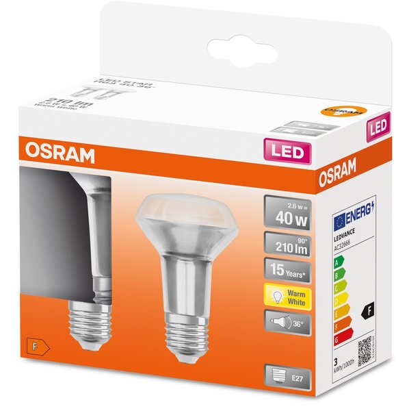 2 ks kvalitní LED žárovka E27 2,6 W STAR teplá bílá