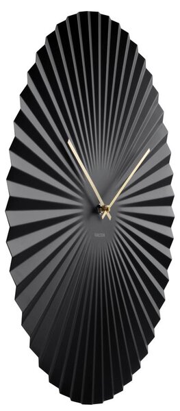 Present time Černé kulaté nástěnné hodiny Trivet 50 cm