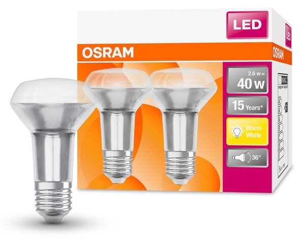 2 ks kvalitní LED žárovka E27 2,6 W STAR teplá bílá
