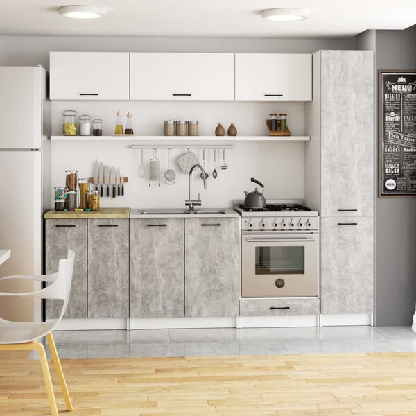 Kuchyňská skříňka OLIVIA S 40/205 cm - bílá/beton