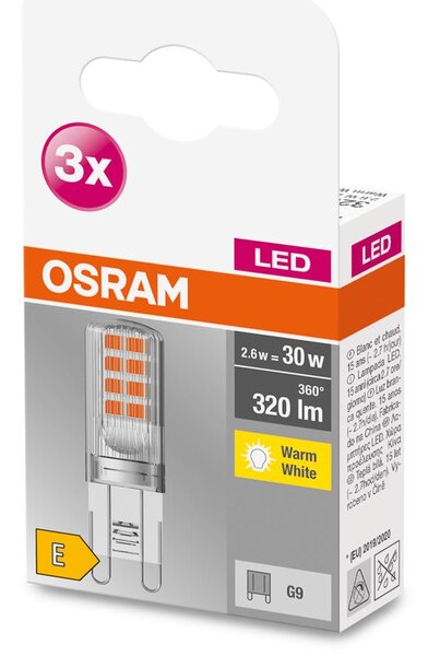3ks speciální malá LED žárovka BASE PIN G9 220-240V 2.6W
