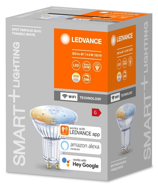 Chytrá kvalitní WiFi LED žárovka GU10 5W, nastavitelná bílá
