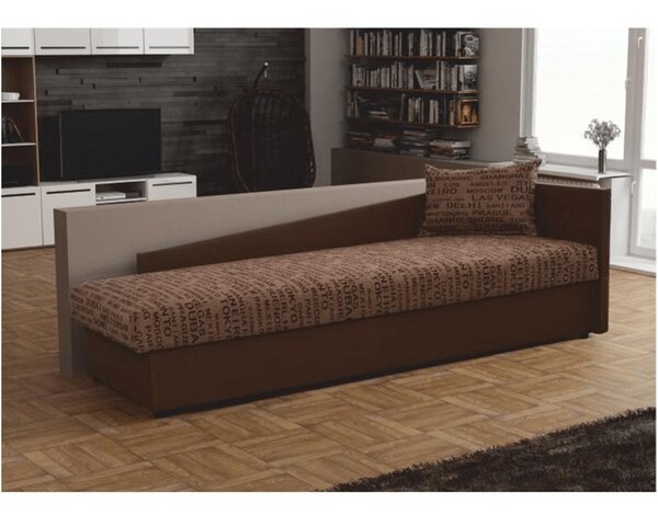 Jednolůžková postel (válenda) 80 cm Jeannine (hnědá) (s úl. prostorem) (P)