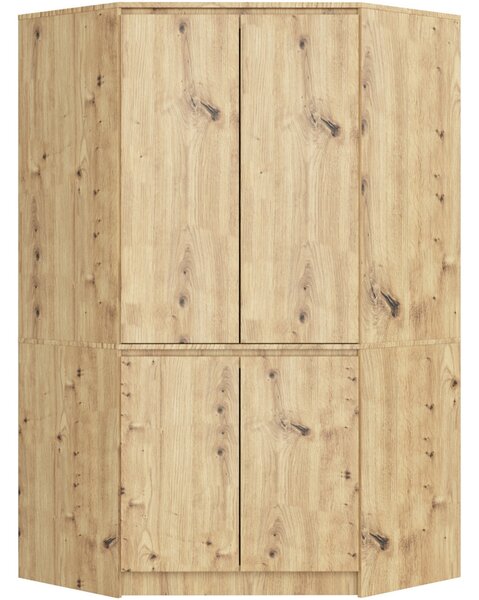 Rohová šatní skříň S100 4D CLP - dub artisan