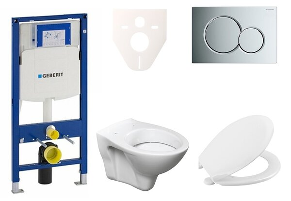 Cenově zvýhodněný závěsný WC set Geberit do lehkých stěn / předstěnová montáž+ WC S-Line S-line Pro 111.300.00.5NR2