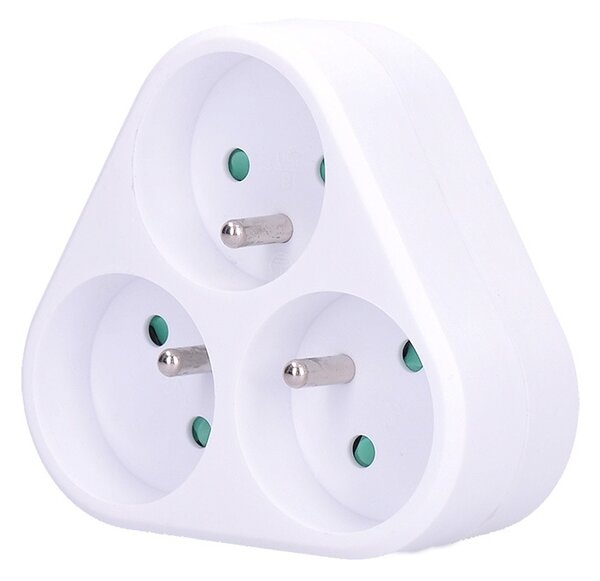 SOLIGHT Zásuvka rozbočovací P94 3 x 230V/10A/IP20, bílá