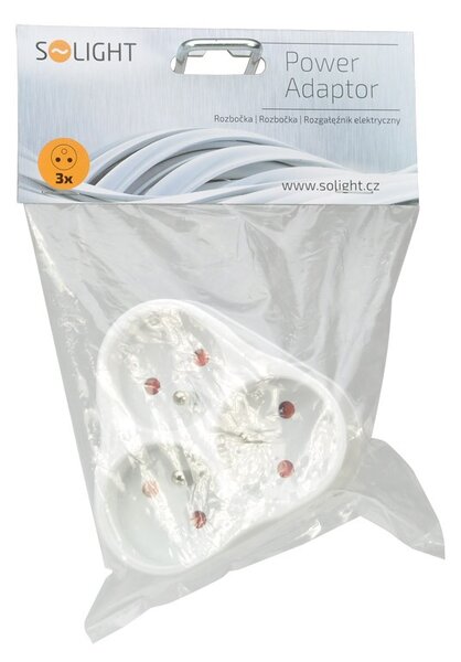 SOLIGHT Zásuvka rozbočovací P94 3 x 230V/10A/IP20, bílá