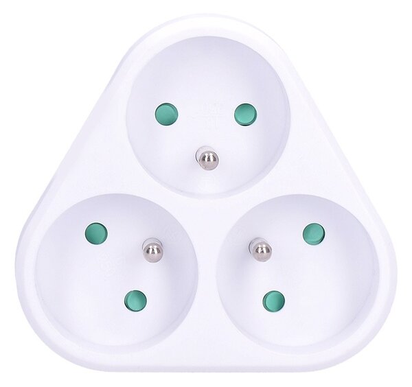 SOLIGHT Zásuvka rozbočovací P94 3 x 230V/10A/IP20, bílá