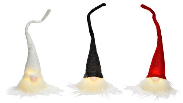 LED závěsný trpaslík GNOME 26 cm - více barev Barva: Černá