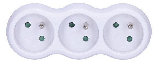 SOLIGHT Zásuvka rozbočovací 3 x 10A/230V, bílá