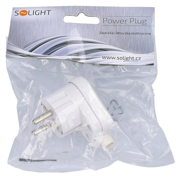SOLIGHT Zástrčka lomená, IP20, bílá, P70