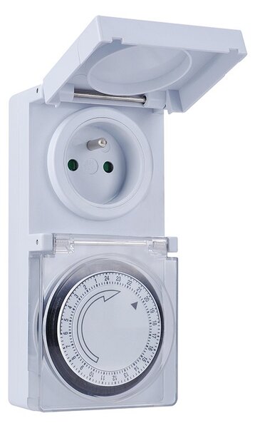 SOLIGHT Venkovní denní časový spínač 230V/16A/IP44/3500W, bílý