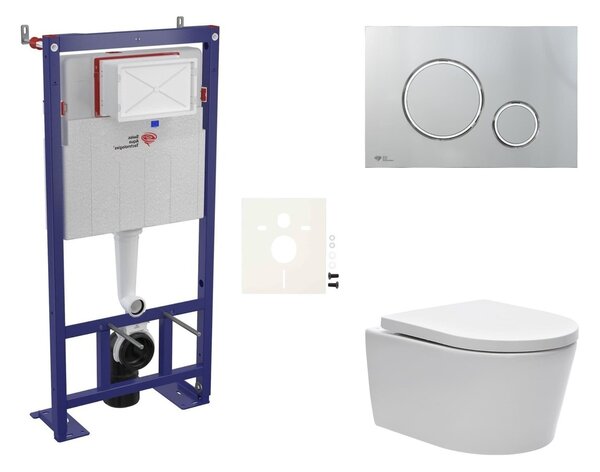 Cenově zvýhodněný závěsný WC set SAT do lehkých stěn / předstěnová montáž+ WC SAT Brevis SIKOSSBR71