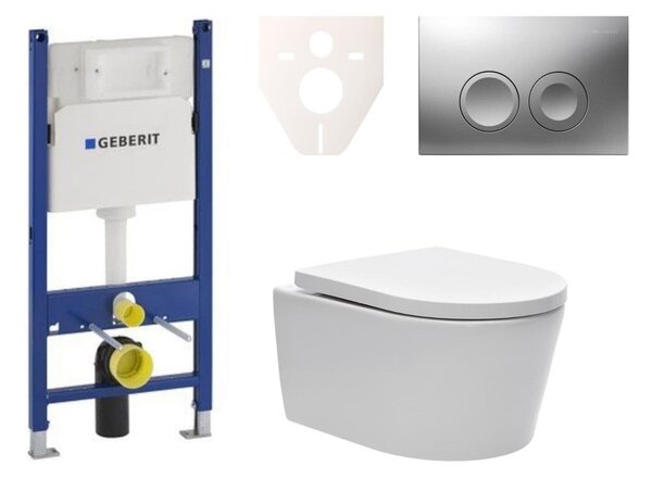 Cenově zvýhodněný závěsný WC set Geberit do lehkých stěn / předstěnová montáž+ WC SAT Brevis SIKOGES7W3
