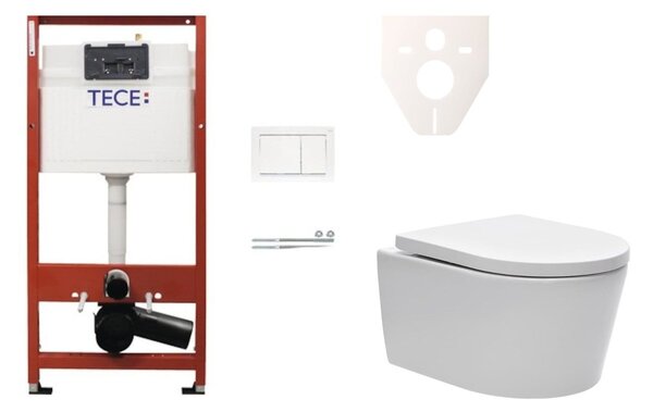 Cenově zvýhodněný závěsný WC set TECE do lehkých stěn / předstěnová montáž+ WC SAT Brevis SIKOTSW0