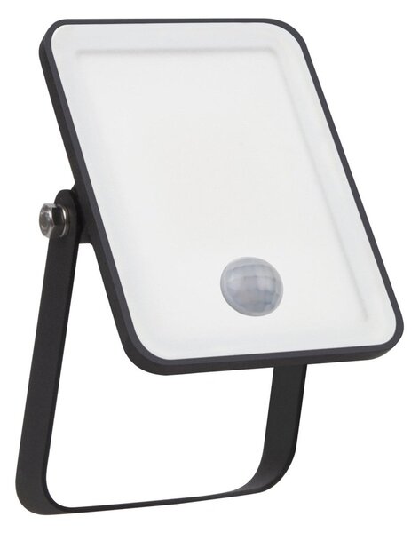 Černý venkovní LED reflektor ESSENTIAL 10 W se senzorem, studená bílá