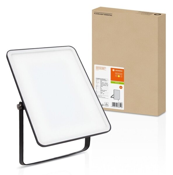 Černý venkovní LED reflektor ESSENTIAL 50 W, teplá bílá