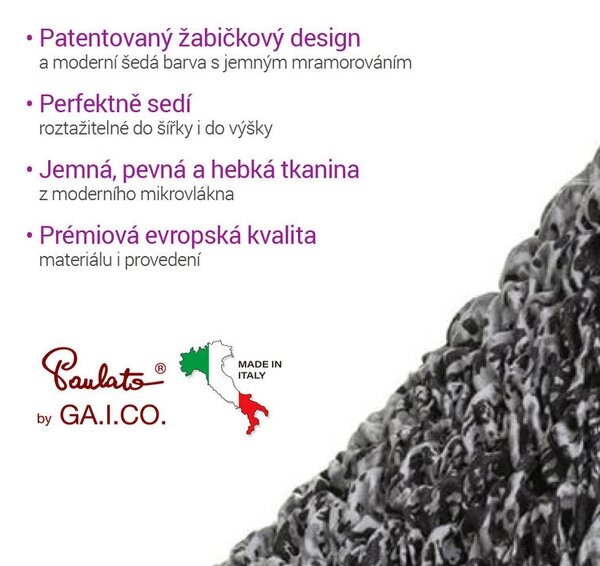 Bielastické potahy MARMO šedé židle s opěradlem 2 ks (45 x 45 x 50 cm)