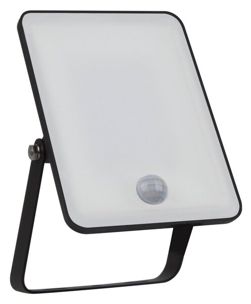Černý venkovní LED reflektor ESSENTIAL 20 W se senzorem, denní světlo
