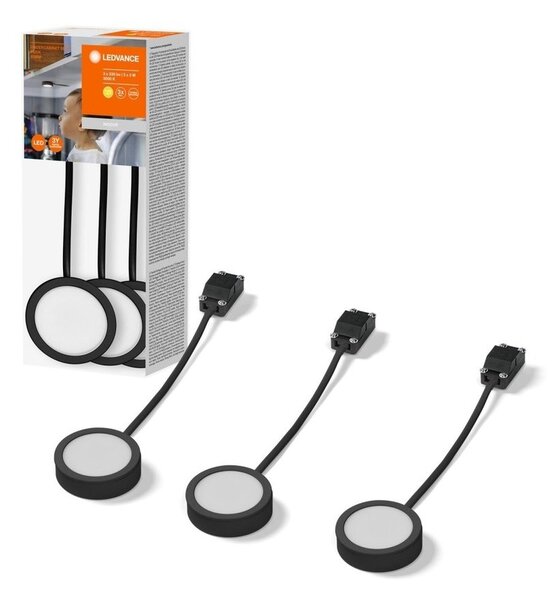 LED podlinkové svítidlo černé 60 mm SPOT PUCK teplá bílá