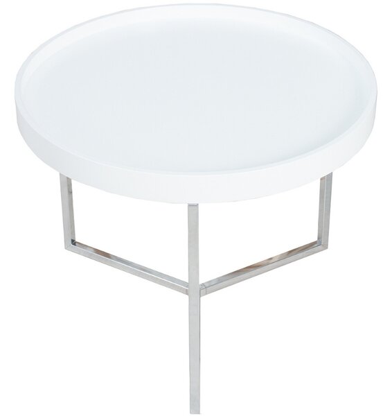 Moebel Living Bílý kulatý konferenční stolek Cotis 60 cm