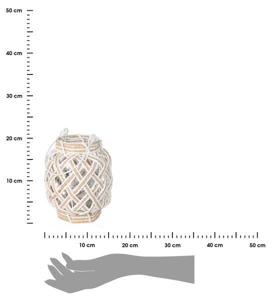 LAMPÁŠ BOHO 20X16 CM BÍLÁ/HNĚDÁ