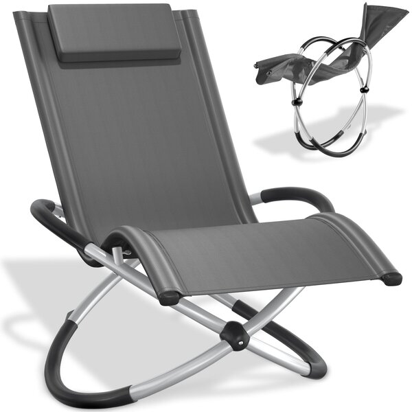 Tectake Lehátko Paulina – ergonomické a skládací s nosností 150 kg - šedá